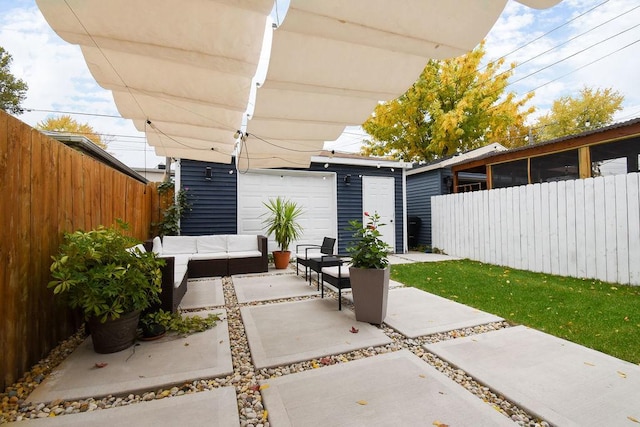 view of patio / terrace with an outdoor hangout area