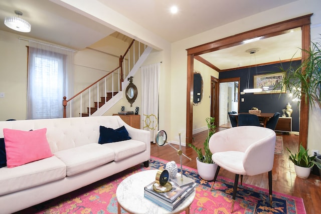 living room featuring hardwood / wood-style floors