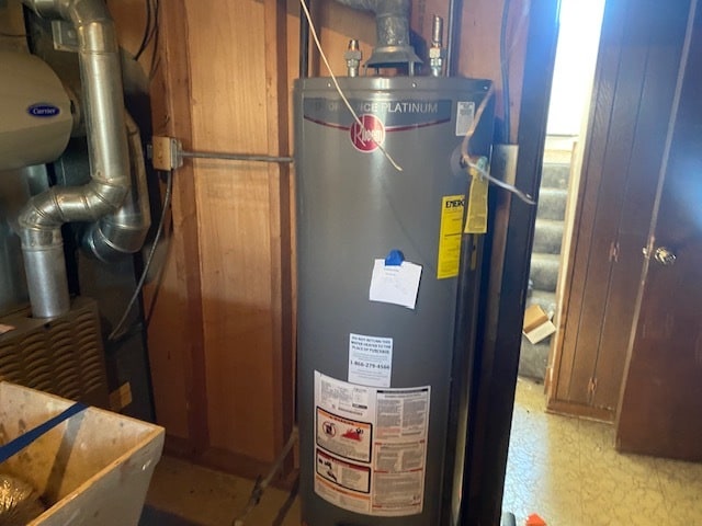 utilities featuring gas water heater