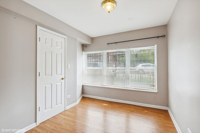 empty room featuring light wood-type flooring