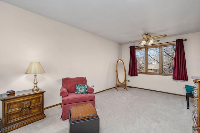 1617 Cimarron Dr, New Lenox, IL 60451 - sitting room featuring carpet and a ceiling fan