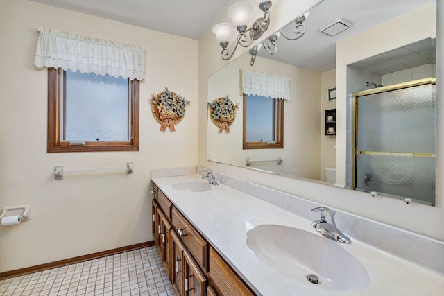 1617 Cimarron Dr, New Lenox, IL 60451 - full bathroom with a stall shower and double vanity