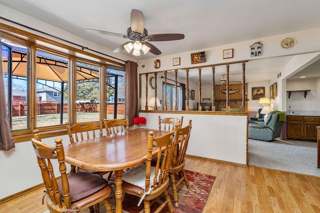 1617 Cimarron Dr, New Lenox, IL 60451 - dining room with a ceiling fan and light wood-style flooring