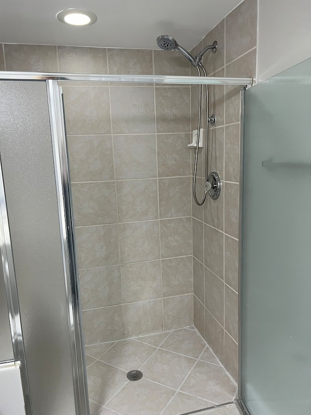 bathroom featuring walk in shower