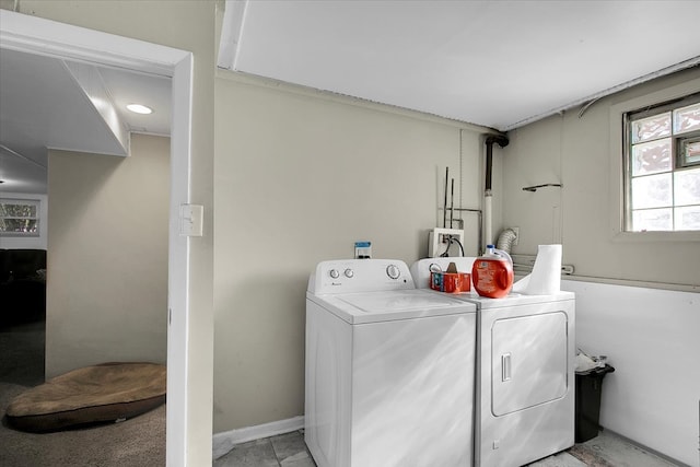 laundry area featuring washing machine and dryer