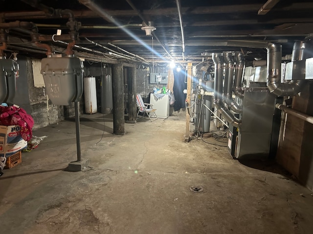 basement featuring washer and dryer