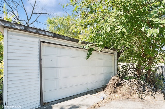 view of garage