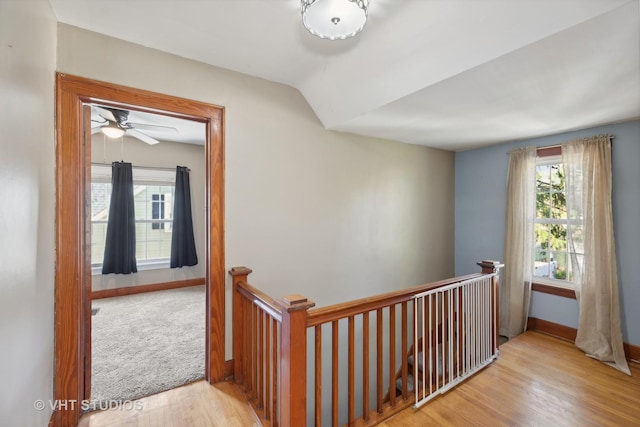 hall with light wood-type flooring