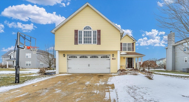 view of front property featuring a garage