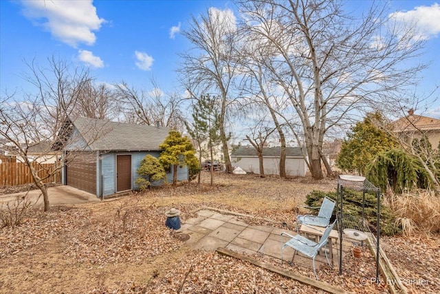 view of yard featuring a garage