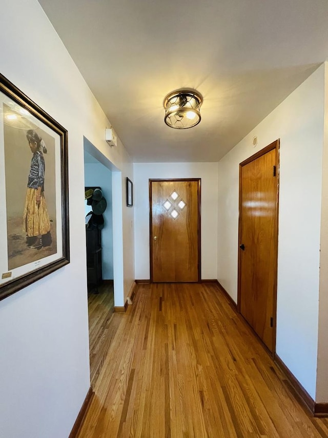 hall featuring light hardwood / wood-style floors