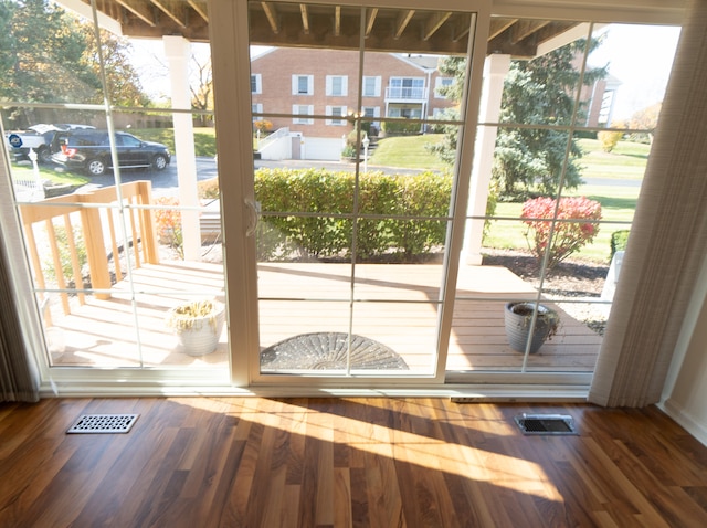 entryway featuring hardwood / wood-style floors