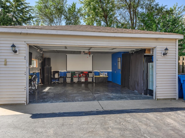 view of garage