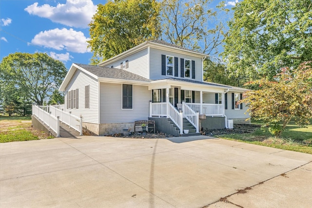 view of front of property with a porch