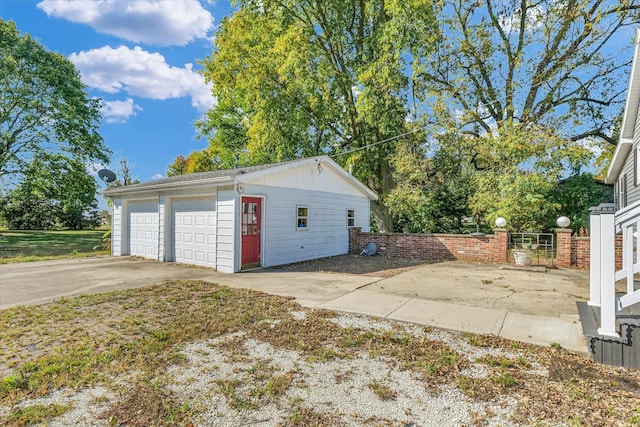 view of garage