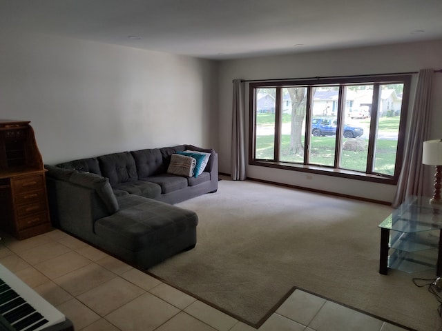 view of tiled living room