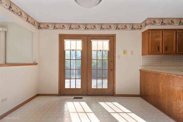 doorway to outside with french doors