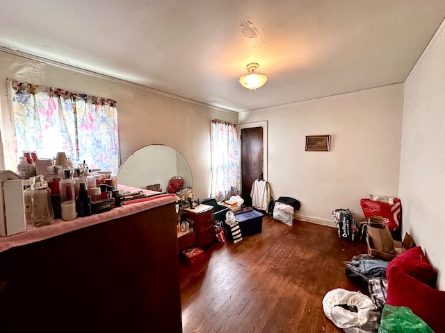 miscellaneous room featuring dark wood-type flooring and a wealth of natural light