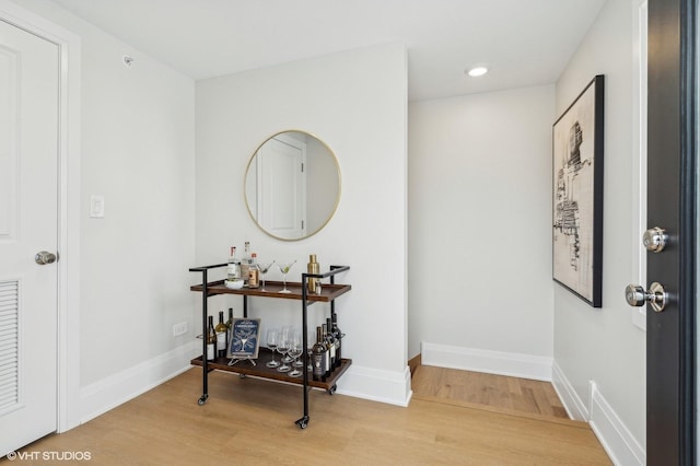 entrance foyer with light hardwood / wood-style floors