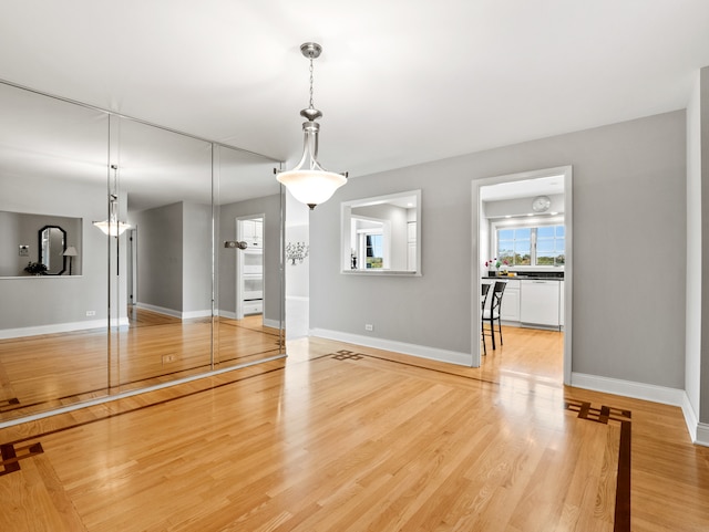 interior space featuring light wood-type flooring