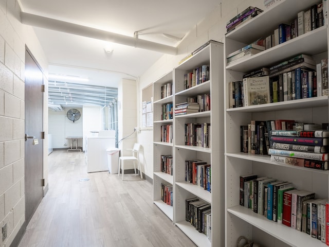 hall featuring light wood-type flooring