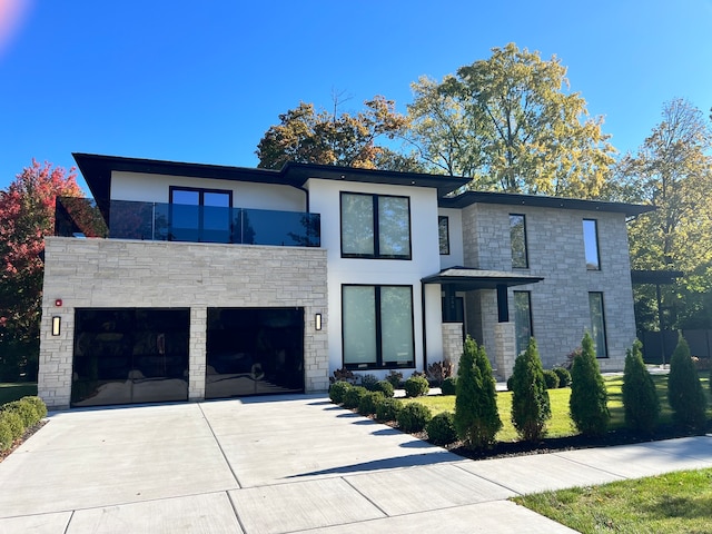 contemporary house with a garage