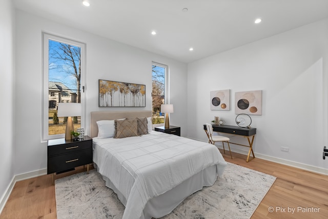 bedroom featuring light hardwood / wood-style flooring