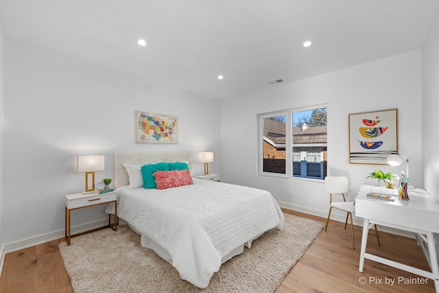 bedroom featuring light wood-type flooring