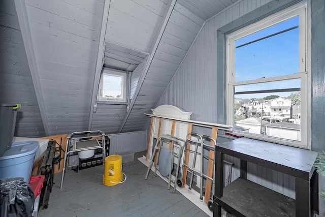 additional living space with lofted ceiling and wood ceiling