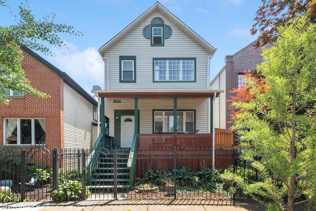 view of front property with a porch