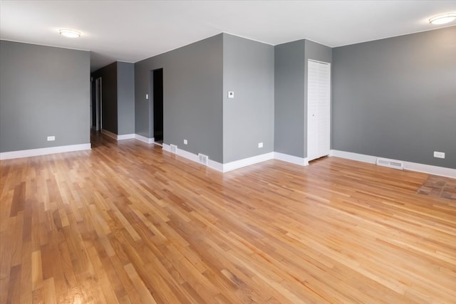 empty room featuring light hardwood / wood-style flooring