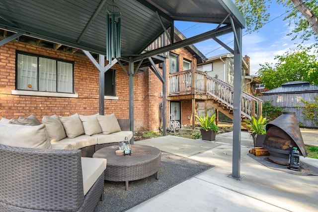 view of patio featuring an outdoor hangout area