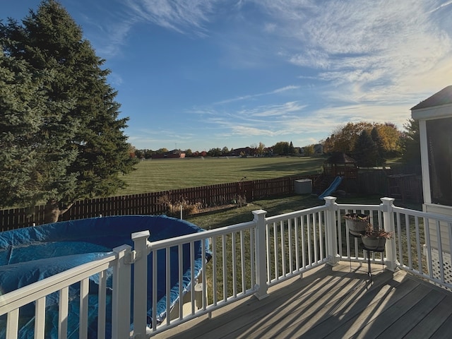 deck with a rural view