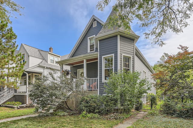 view of front of home with covered porch