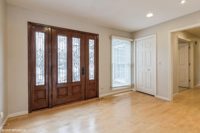 foyer featuring light hardwood / wood-style flooring