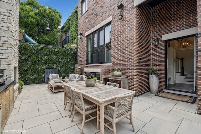 view of patio / terrace featuring an outdoor living space