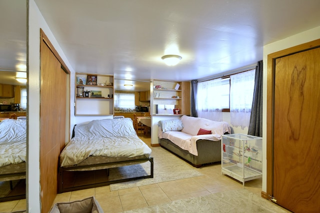 interior space with light tile patterned floors