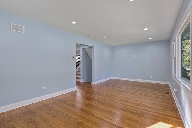 empty room featuring light wood-type flooring