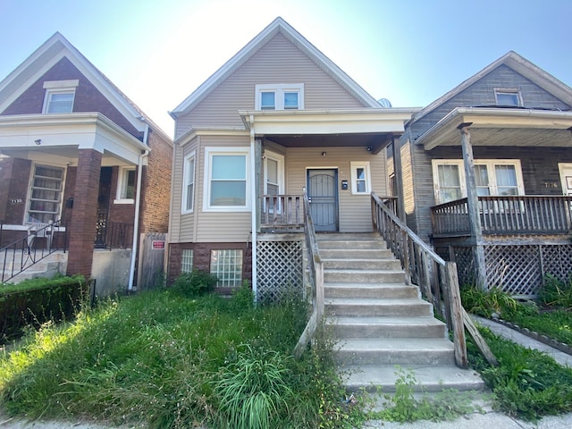 bungalow-style home with covered porch