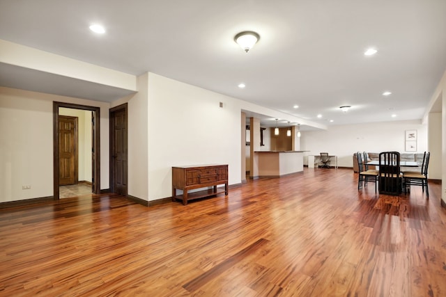 interior space with hardwood / wood-style floors