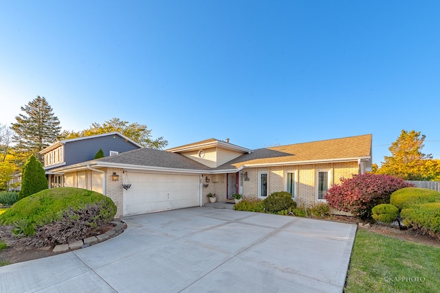 view of front of house with a garage