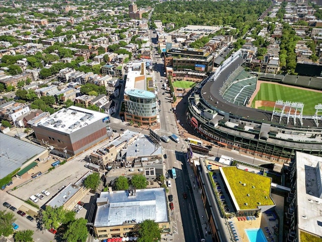 bird's eye view featuring a city view