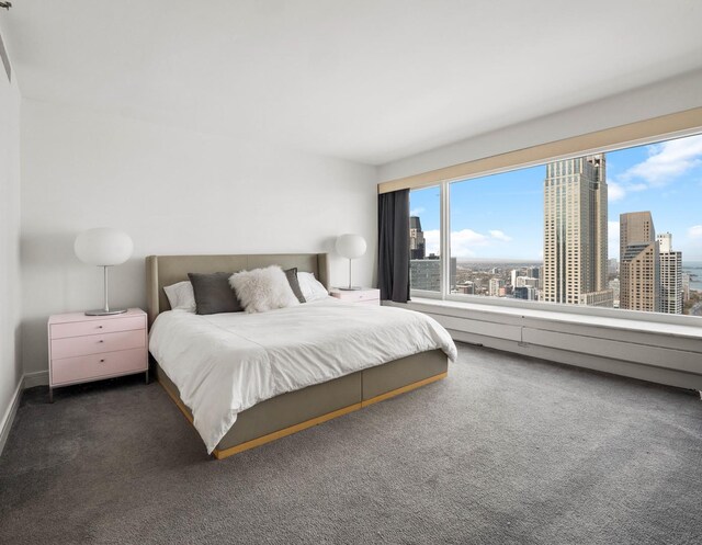 161 E Chicago Ave Unit 42H, Chicago, IL 60611 - carpeted bedroom with a view of city and baseboards
