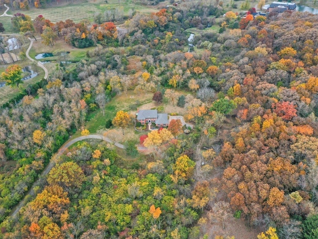 birds eye view of property with a rural view