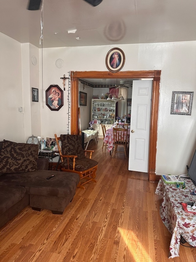 living room featuring hardwood / wood-style floors