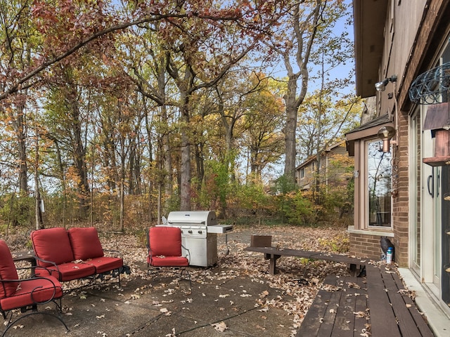 view of patio featuring grilling area