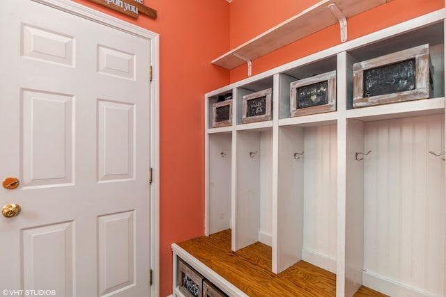 mudroom featuring hardwood / wood-style flooring