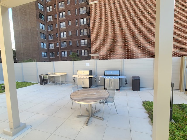 view of patio with grilling area