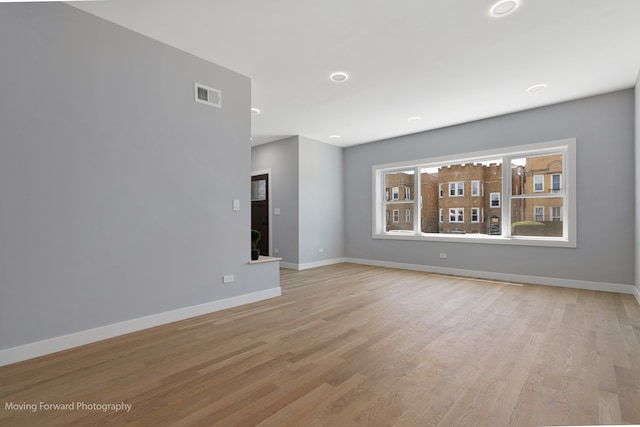 empty room featuring light hardwood / wood-style flooring