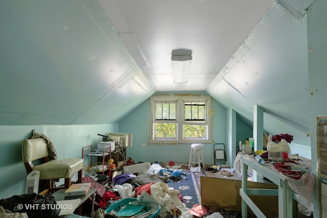 additional living space featuring vaulted ceiling